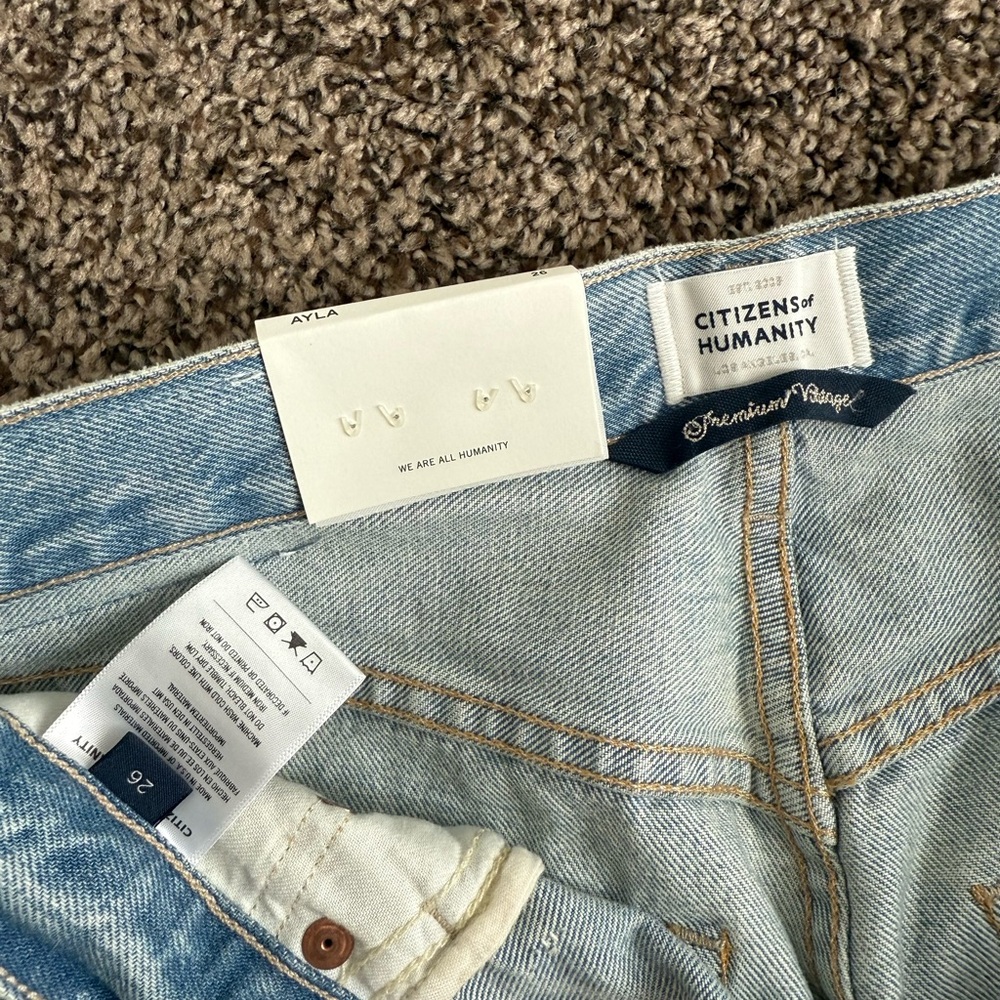 Ayla Baggy Cuffed Crop Citizens Of Humanity Denim Jeans - Picture 4 of 8